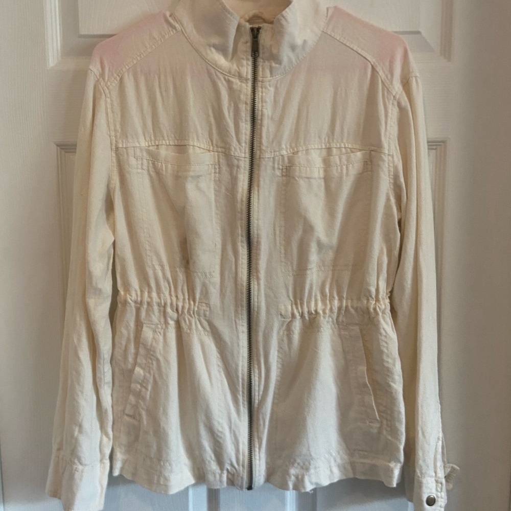 Old Navy Cream Utility Jacket with Fitted Silhouette